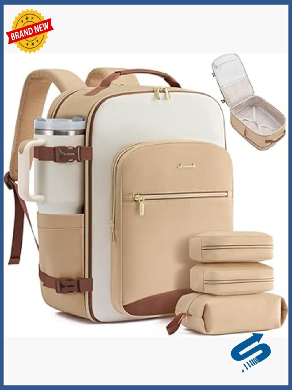 40L Airline Approved Carry On Backpack with Packing Cubes, TSA Travel Bag fits